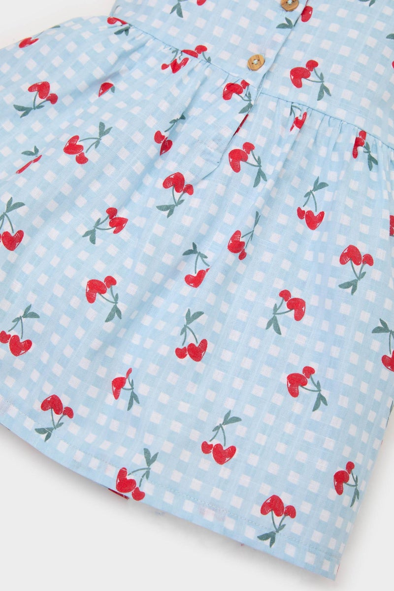 ديفاكتو فستان بناتي نص كم بياقة مستديرة - Image 5